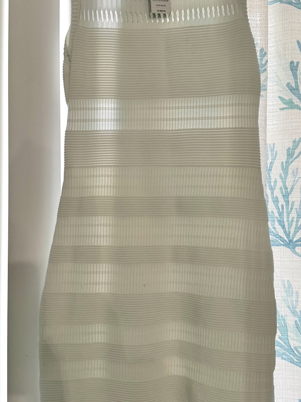 Bebe new 🆕 Sleeveless Ribbed Bandage Dress in White/Ivory